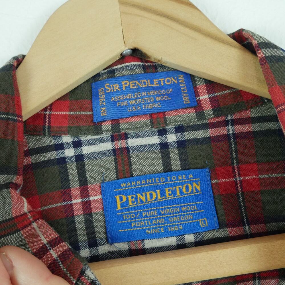 Pendleton Large Button Down Shirt Wool Plaid Heri… - image 2